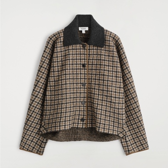 COS Jackets & Blazers - COS Checkered Wool Jacket in Brown and Black